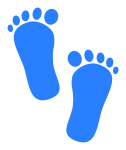 Baby footprints blue